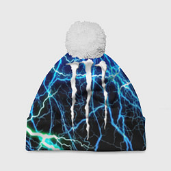Шапка с помпоном Monster energy electro, цвет: 3D-белый