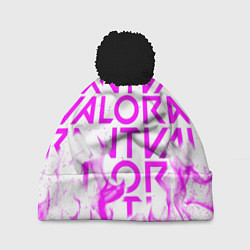 Шапка с помпоном Valorant розовый огонь, цвет: 3D-черный