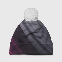 Шапка c помпоном Color black grey