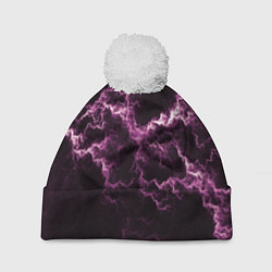 Шапка с помпоном Lightning pink glow, цвет: 3D-белый