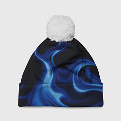 Шапка с помпоном Color blue smoke, цвет: 3D-белый