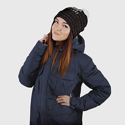 Шапка с помпоном Асгард на фоне рун и валькнут, цвет: 3D-белый — фото 2