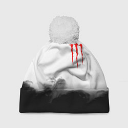 Шапка с помпоном Monster energy splash smoke, цвет: 3D-белый