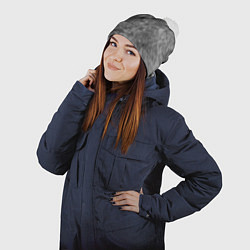Шапка с помпоном Абстракция - grey polished chip, цвет: 3D-белый — фото 2