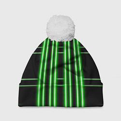 Шапка с помпоном Neon green, цвет: 3D-белый