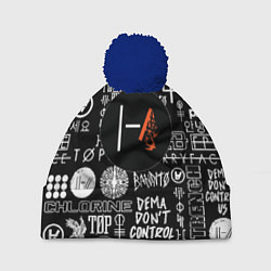 Шапка с помпоном Twenty one pilots rock logo, цвет: 3D-тёмно-синий