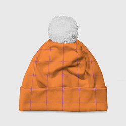 Шапка c помпоном Color orange stripe