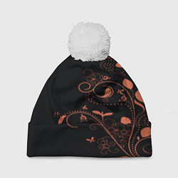 Шапка с помпоном Китайский орнамент, цвет: 3D-белый