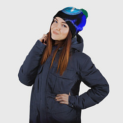 Шапка с помпоном Наполи шторм, цвет: 3D-зеленый — фото 2