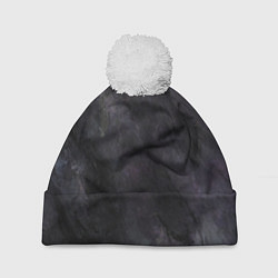 Шапка с помпоном Абстракция - dark strokes of paint, цвет: 3D-белый