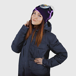 Шапка с помпоном Манчестер молнии шторм неон, цвет: 3D-белый — фото 2