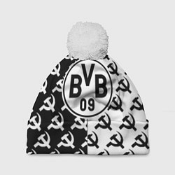 Шапка с помпоном Borussia паттерн ссср, цвет: 3D-белый