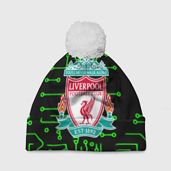 Шапка с помпоном Liverpool плата текстура, цвет: 3D-белый