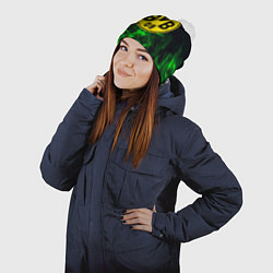 Шапка с помпоном Borussia красно зеленый огонь, цвет: 3D-белый — фото 2