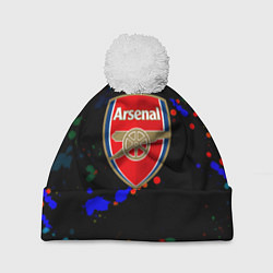 Шапка c помпоном Arsenal неоновые брызги красок