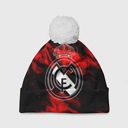 Шапка c помпоном Real Madrid красный огонь