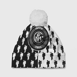 Шапка c помпоном Inter паттерн люди спорт