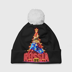 Шапка c помпоном Christmas day