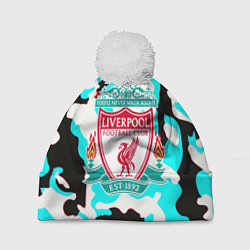Шапка с помпоном Liverpool камуфляж текстура, цвет: 3D-белый