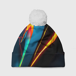 Шапка с помпоном Multicoloured neon, цвет: 3D-белый