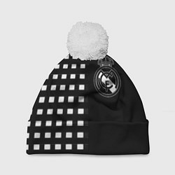 Шапка с помпоном Real Madrid клетка, цвет: 3D-белый