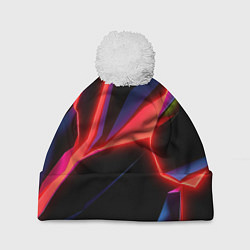 Шапка c помпоном Neon red
