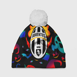 Шапка с помпоном Juventus хэллоуин неон, цвет: 3D-белый