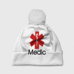 Шапка с помпоном Медик, цвет: 3D-белый