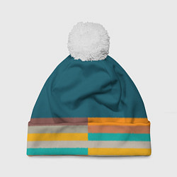 Шапка c помпоном Индиго и шумовой градиент заката с текстурой