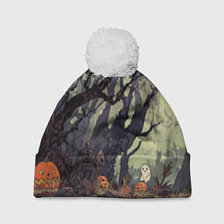 Шапка c помпоном Призрачный лес