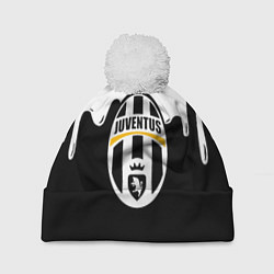 Шапка с помпоном Juventus капли красок, цвет: 3D-белый