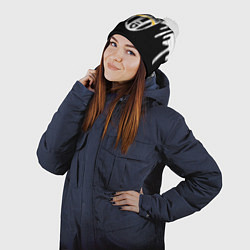 Шапка с помпоном Juventus капли красок, цвет: 3D-белый — фото 2