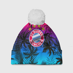 Шапка с помпоном Бавария Мюнхен неон тропики, цвет: 3D-белый