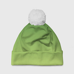 Шапка c помпоном Color green yellow