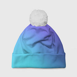 Шапка c помпоном Color multi-colored gradient