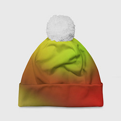 Шапка c помпоном Color multicolored gradient
