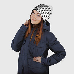 Шапка с помпоном Borussia черно белые люди, цвет: 3D-белый — фото 2