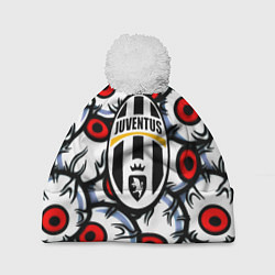 Шапка с помпоном Ювентус глаза, цвет: 3D-белый