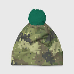 Шапка c помпоном Хаки