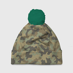 Шапка c помпоном Камуфляж: хаки