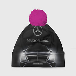 Шапка с помпоном Mercedes, цвет: 3D-малиновый