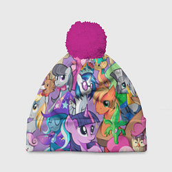 Шапка с помпоном My Little Pony, цвет: 3D-малиновый