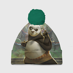 Шапка с помпоном Кунг фу панда, цвет: 3D-зеленый