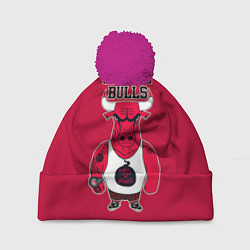 Шапка с помпоном Chicago bulls, цвет: 3D-малиновый