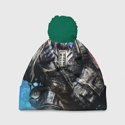 Шапка с помпоном Серый рыцарь, цвет: 3D-зеленый
