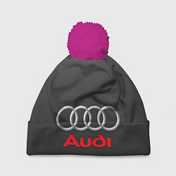 Шапка с помпоном Audi, цвет: 3D-малиновый