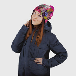 Шапка с помпоном Бабушке, цвет: 3D-малиновый — фото 2