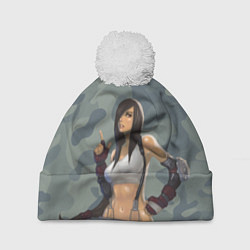 Шапка с помпоном Военная девушка Тифа Локхарт - Final Fantasy, цвет: 3D-белый