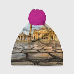 Шапка с помпоном Площадь святого Петра, цвет: 3D-малиновый