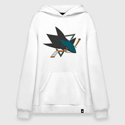 Толстовка-худи оверсайз San Jose Sharks, цвет: белый